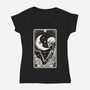 The Moon Tarot Skull-Womens-V-Neck-Tee-Eoli Studio