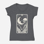 The Moon Tarot Skull-Womens-V-Neck-Tee-Eoli Studio