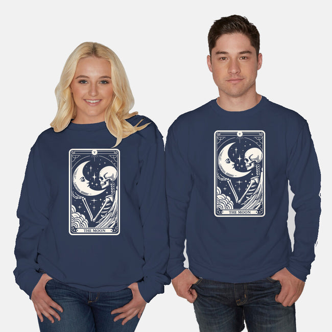 The Moon Tarot Skull-Unisex-Crew Neck-Sweatshirt-Eoli Studio