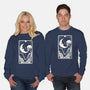 The Moon Tarot Skull-Unisex-Crew Neck-Sweatshirt-Eoli Studio