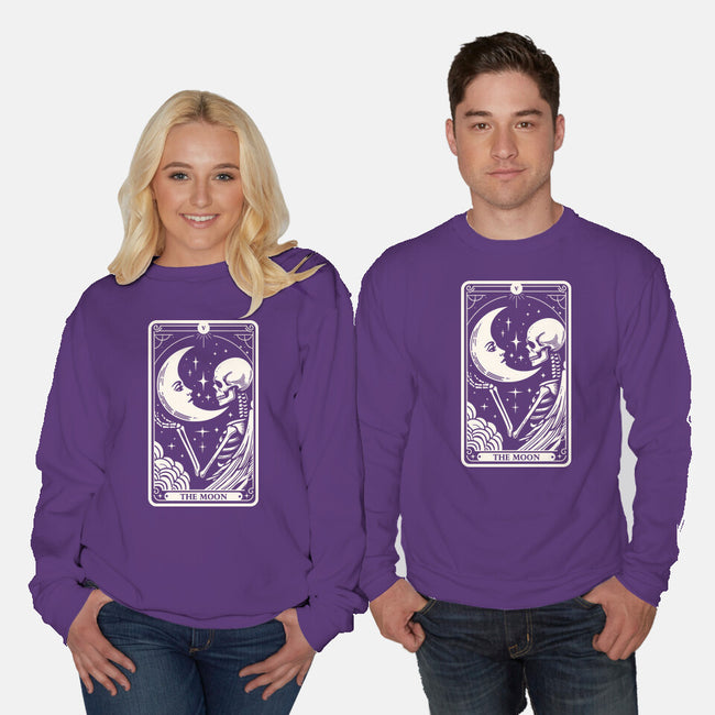 The Moon Tarot Skull-Unisex-Crew Neck-Sweatshirt-Eoli Studio
