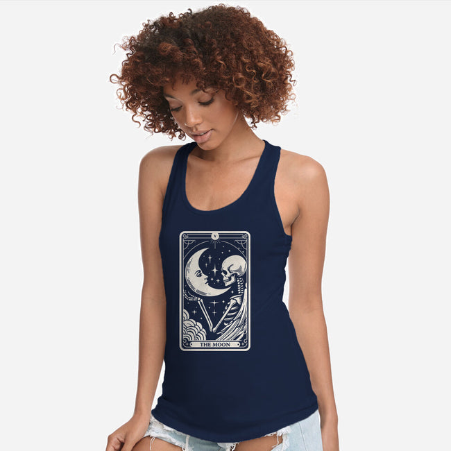 The Moon Tarot Skull-Womens-Racerback-Tank-Eoli Studio