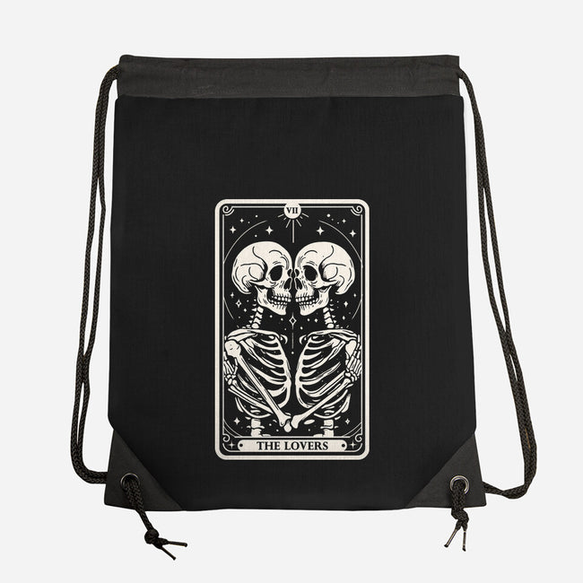 The Lovers Tarot Skull-None-Drawstring-Bag-Eoli Studio
