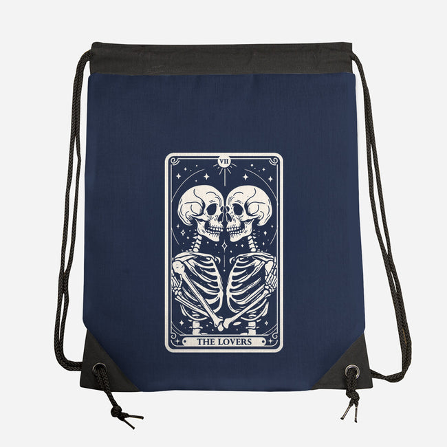 The Lovers Tarot Skull-None-Drawstring-Bag-Eoli Studio