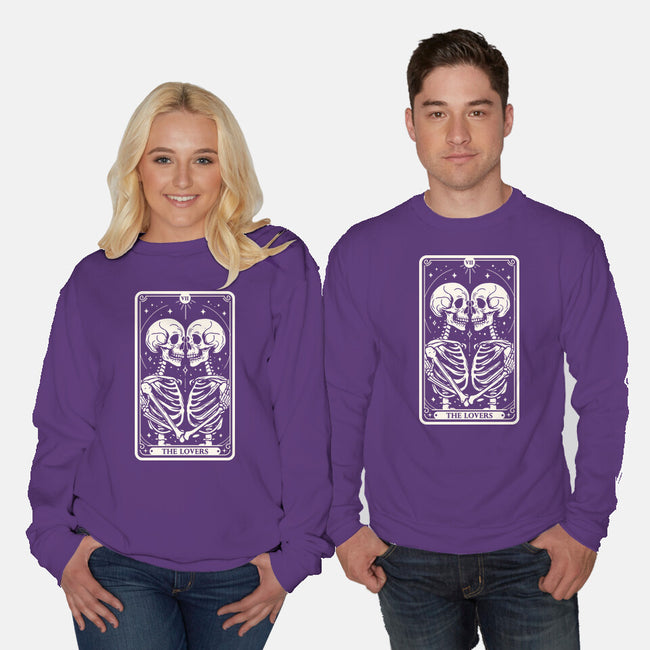 The Lovers Tarot Skull-Unisex-Crew Neck-Sweatshirt-Eoli Studio