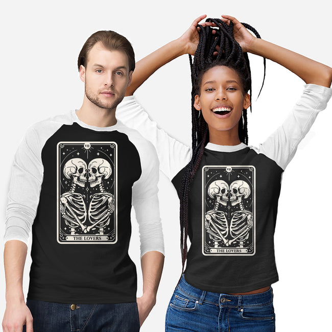 The Lovers Tarot Skull-Unisex-Baseball-Tee-Eoli Studio