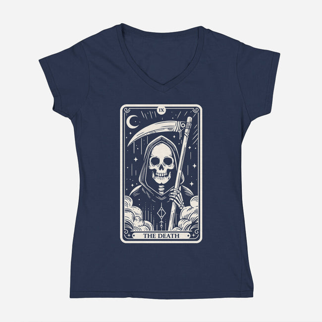 The Death Tarot Skull-Womens-V-Neck-Tee-Eoli Studio