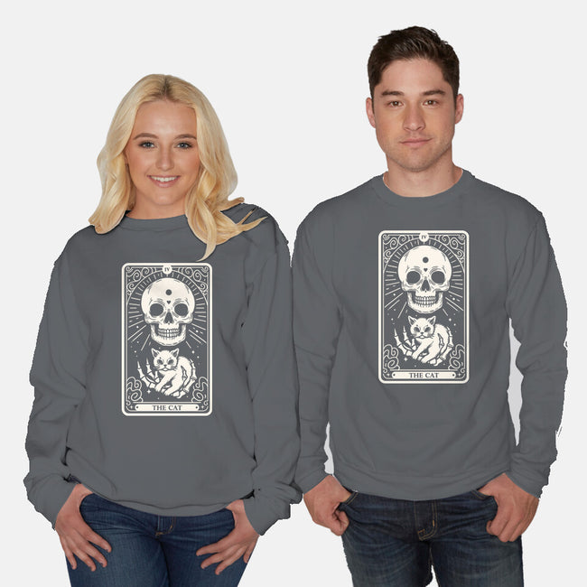 The Cat Tarot Skull-Unisex-Crew Neck-Sweatshirt-Eoli Studio