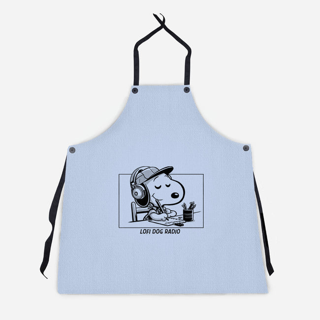 Lofi Dog Radio-Unisex-Kitchen-Apron-Eoli Studio