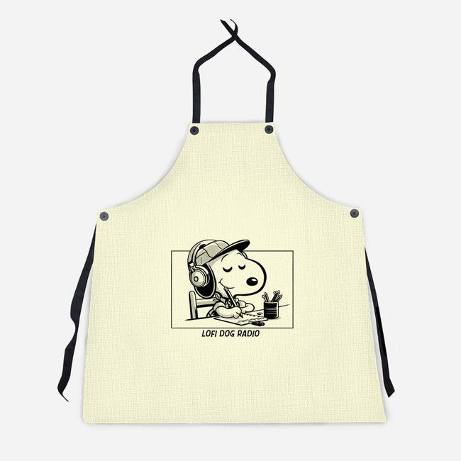 Lofi Dog Radio-Unisex-Kitchen-Apron-Eoli Studio