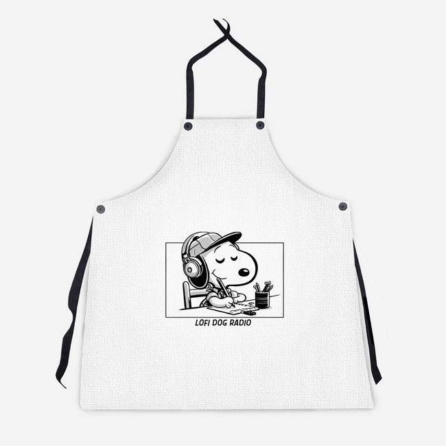 Lofi Dog Radio-Unisex-Kitchen-Apron-Eoli Studio