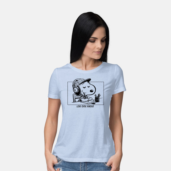 Lofi Dog Radio-Womens-Basic-Tee-Eoli Studio