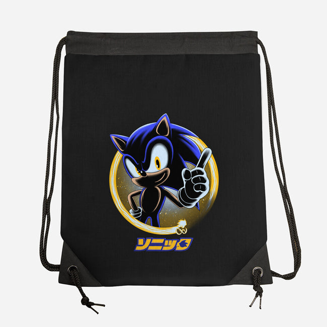 Blue Hedgehog-None-Drawstring-Bag-rmatix
