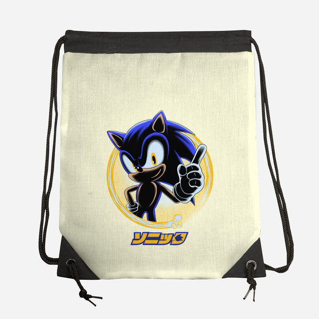 Blue Hedgehog-None-Drawstring-Bag-rmatix