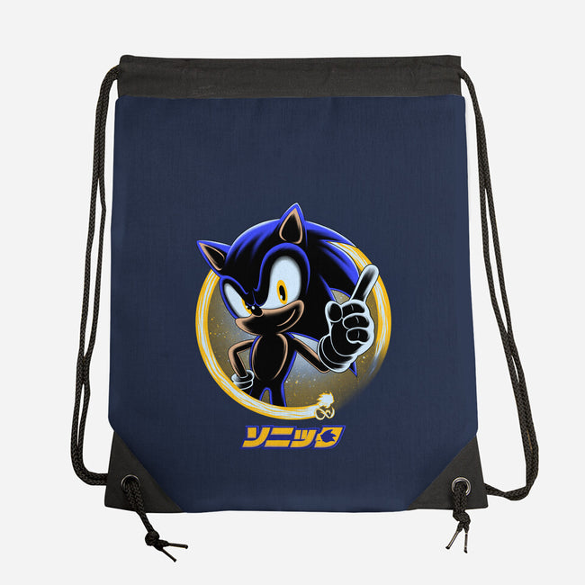 Blue Hedgehog-None-Drawstring-Bag-rmatix