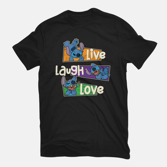 Live Laugh And Love Stitch-Womens-Fitted-Tee-turborat14