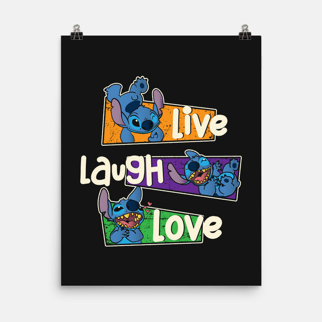 Live Laugh And Love Stitch-None-Matte-Poster-turborat14