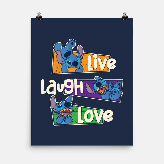 Live Laugh And Love Stitch-None-Matte-Poster-turborat14