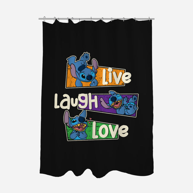 Live Laugh And Love Stitch-None-Polyester-Shower Curtain-turborat14