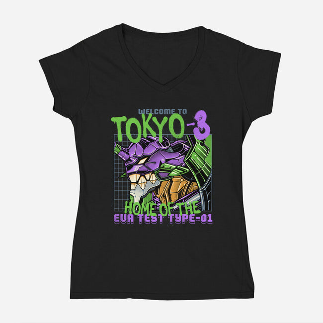Welcome To Tokyo-Womens-V-Neck-Tee-momma_gorilla