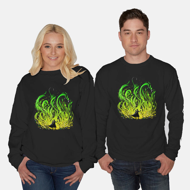 Dark Side Of The Garden-Unisex-Crew Neck-Sweatshirt-kharmazero