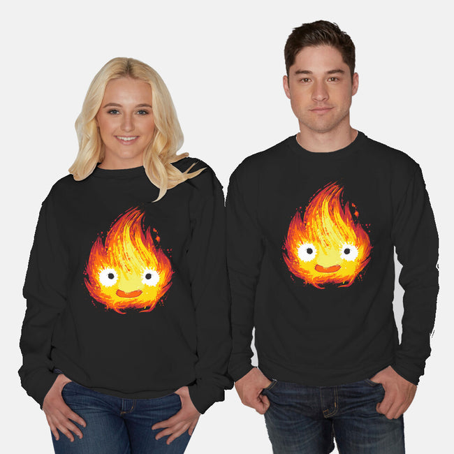 Fire Demon Painting-Unisex-Crew Neck-Sweatshirt-DrMonekers