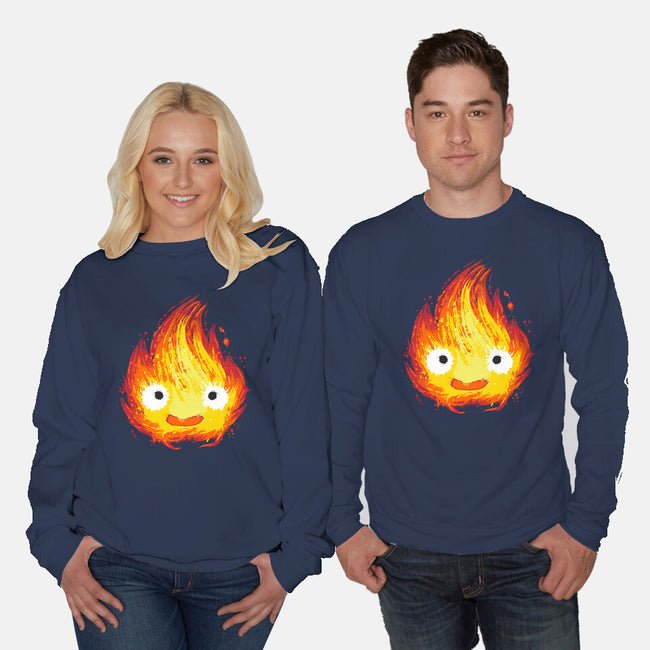 Fire Demon Painting-Unisex-Crew Neck-Sweatshirt-DrMonekers
