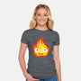 Fire Demon Painting-Womens-Fitted-Tee-DrMonekers