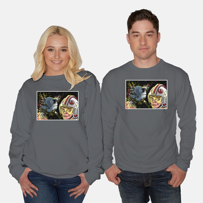 Disaster Luke-Unisex-Crew Neck-Sweatshirt-zascanauta