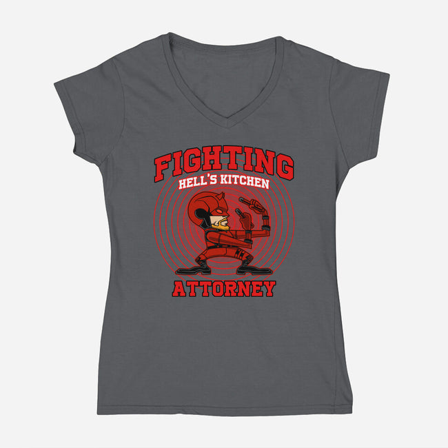 Fighting Attorney-Womens-V-Neck-Tee-joerawks
