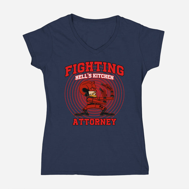 Fighting Attorney-Womens-V-Neck-Tee-joerawks