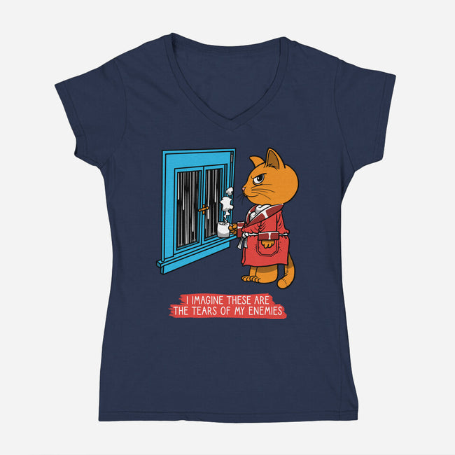 Thoughts On A Rainy Day-Womens-V-Neck-Tee-imisko