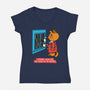 Thoughts On A Rainy Day-Womens-V-Neck-Tee-imisko