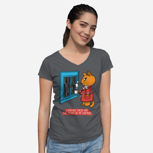 Thoughts On A Rainy Day-Womens-V-Neck-Tee-imisko