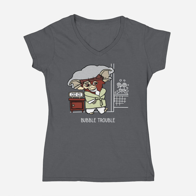 Bubble Trouble-Womens-V-Neck-Tee-imisko