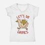 Let's Do Crimes-Womens-V-Neck-Tee-koalastudio