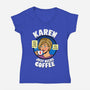 Karen Just Needs Coffee-Womens-V-Neck-Tee-Boggs Nicolas