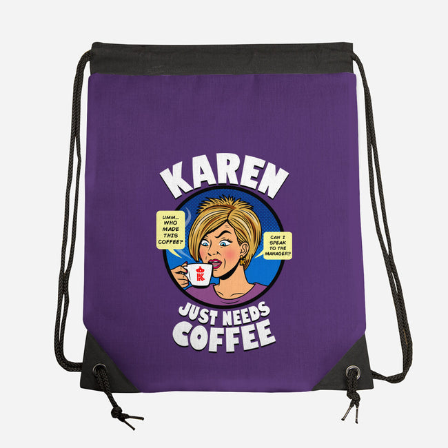 Karen Just Needs Coffee-None-Drawstring-Bag-Boggs Nicolas