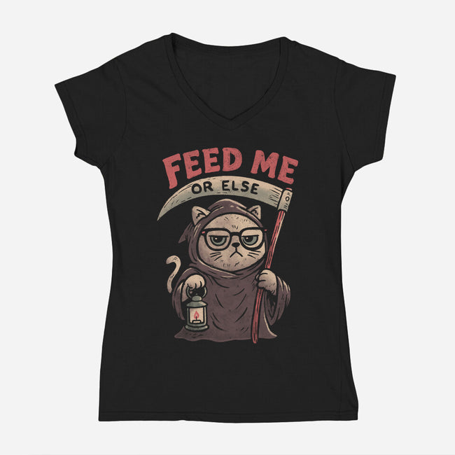 Feed Me Or Else-Womens-V-Neck-Tee-koalastudio