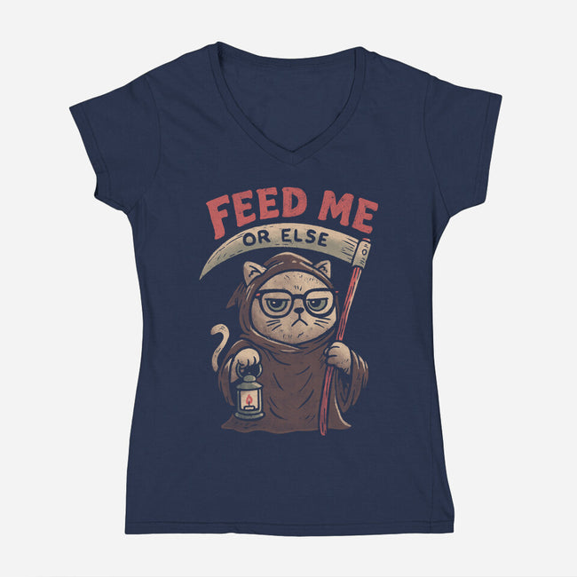 Feed Me Or Else-Womens-V-Neck-Tee-koalastudio