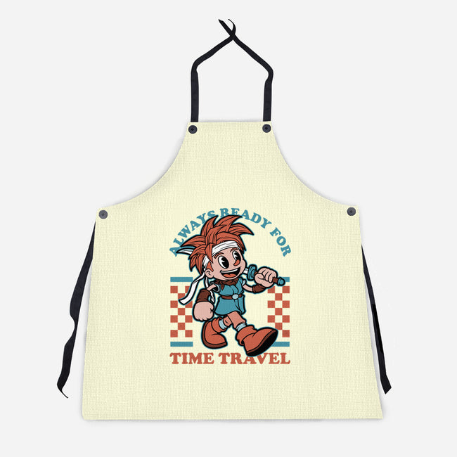 Game Mascot Time Travel Kid-Unisex-Kitchen-Apron-Studio Mootant