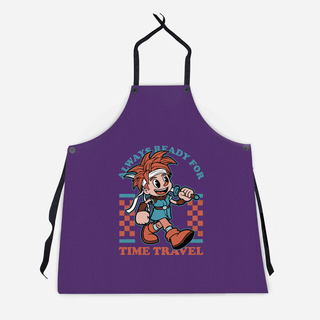 Game Mascot Time Travel Kid-Unisex-Kitchen-Apron-Studio Mootant