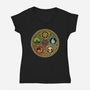 Vintage Lotus-Womens-V-Neck-Tee-kg07