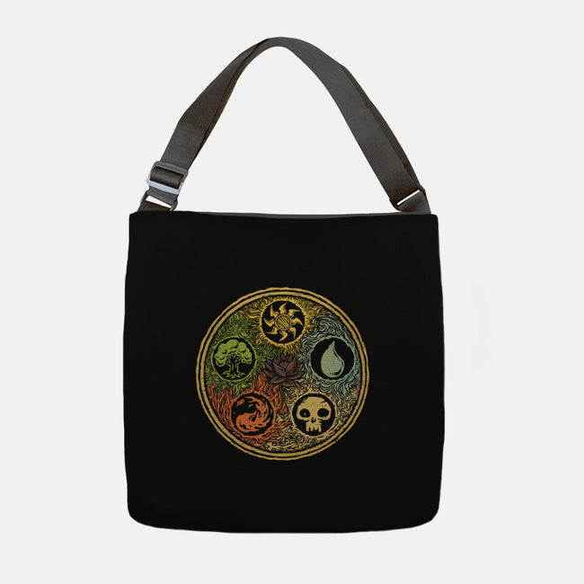 Vintage Lotus-None-Adjustable Tote-Bag-kg07
