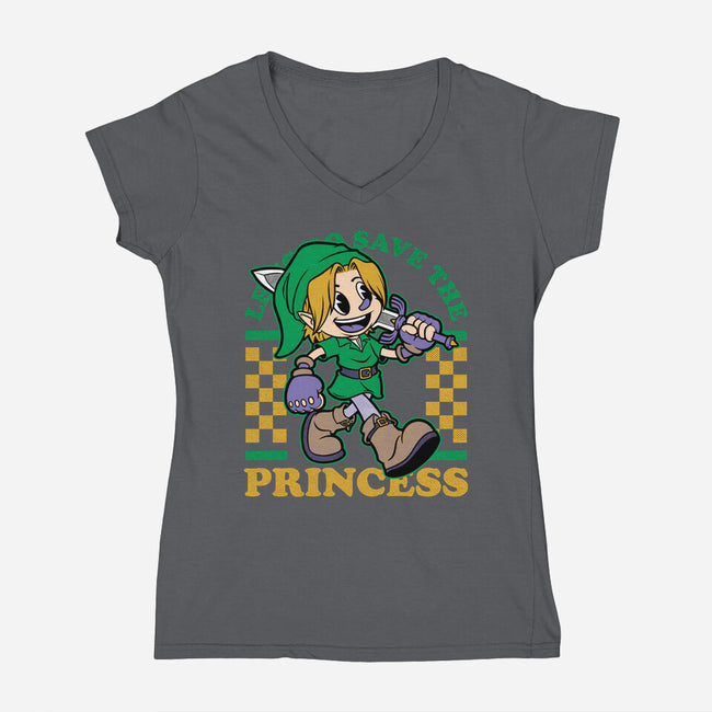 Game Mascot Fantasy Elf-Womens-V-Neck-Tee-Studio Mootant