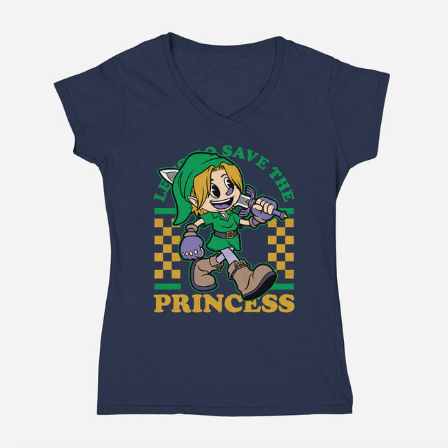Game Mascot Fantasy Elf-Womens-V-Neck-Tee-Studio Mootant