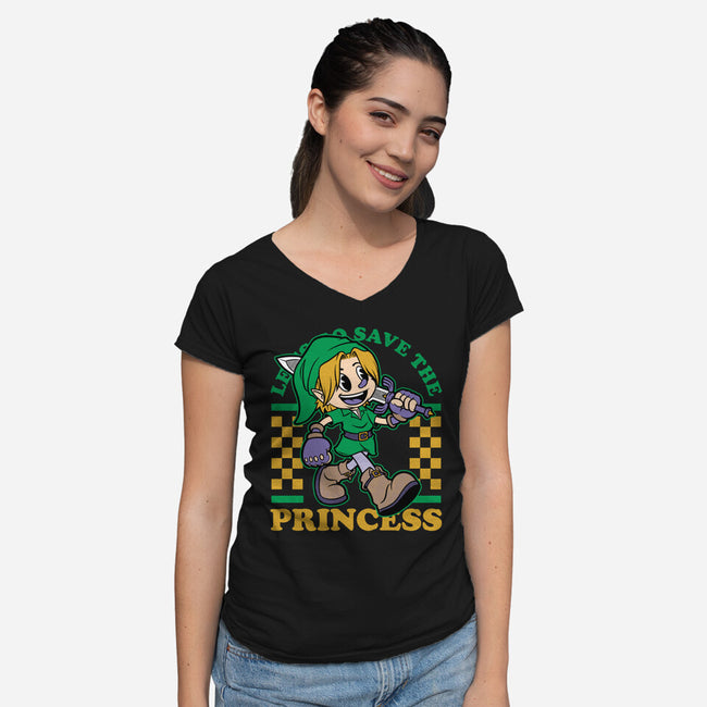 Game Mascot Fantasy Elf-Womens-V-Neck-Tee-Studio Mootant