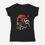 Kitsune Yokai-Womens-V-Neck-Tee-Vallina84