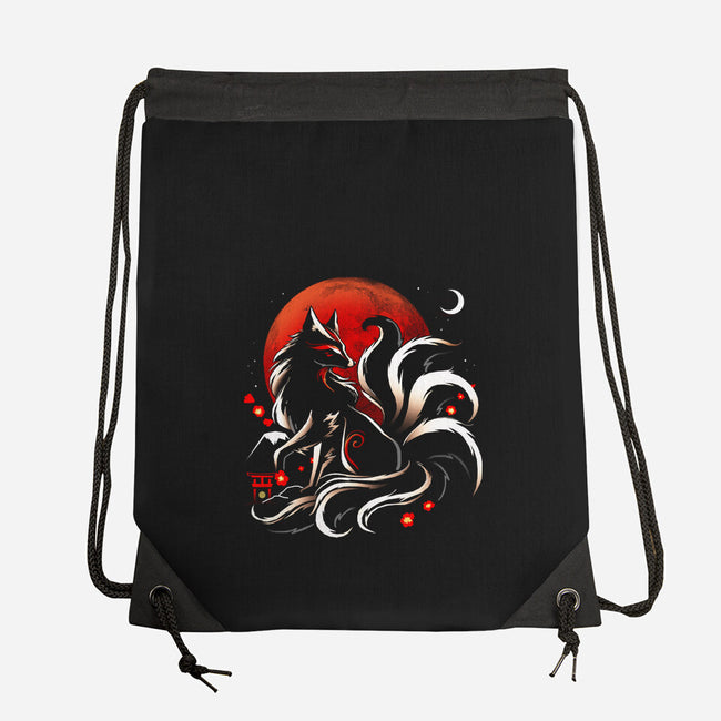 Kitsune Yokai-None-Drawstring-Bag-Vallina84