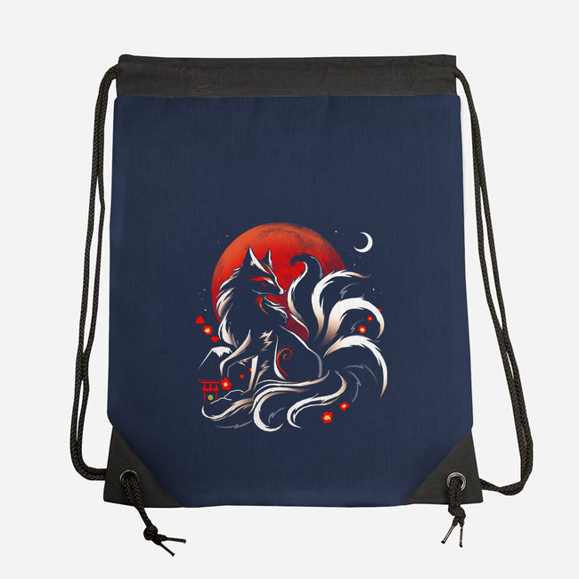 Kitsune Yokai-None-Drawstring-Bag-Vallina84
